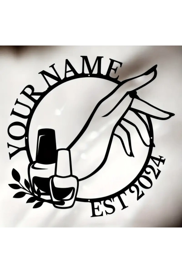 Kişiselleştirilebilir Metal Duvar Dekoru – Tırnak Sanatı Temalı