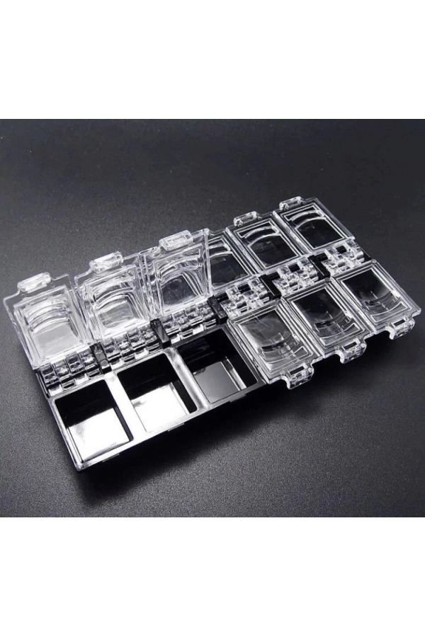 12li Şeffaf Nail Art Depolama Kutusu