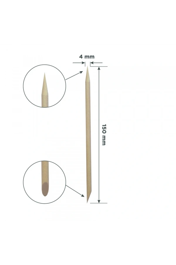 STALEKS EXPERT Ahşap portakal çubuğu, 150 mm (100 adet)
