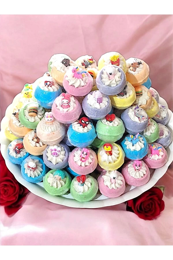 50 Adet - 125 Gr Oyuncaklı Banyo Topu | Nem Bombası & Pedikür Topu