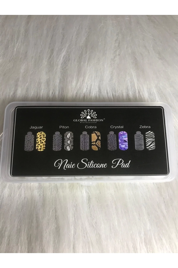 Polijel Silikon Pad Seti – Desenli Nail Art Kalıpları