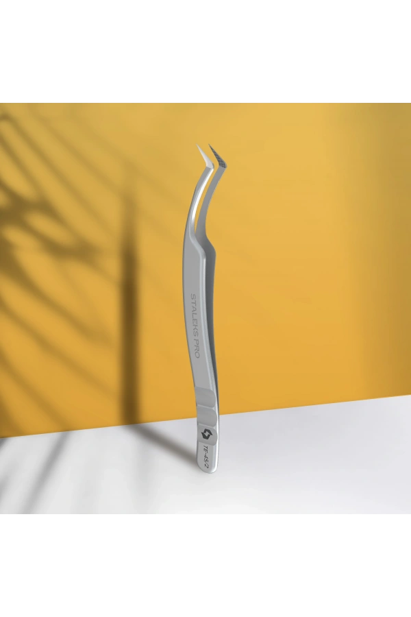 Staleks EXPERT 45 TYPE 2 Profesyonel Çentikli Kirpik Cımbızı (L Şeklinde, 40)