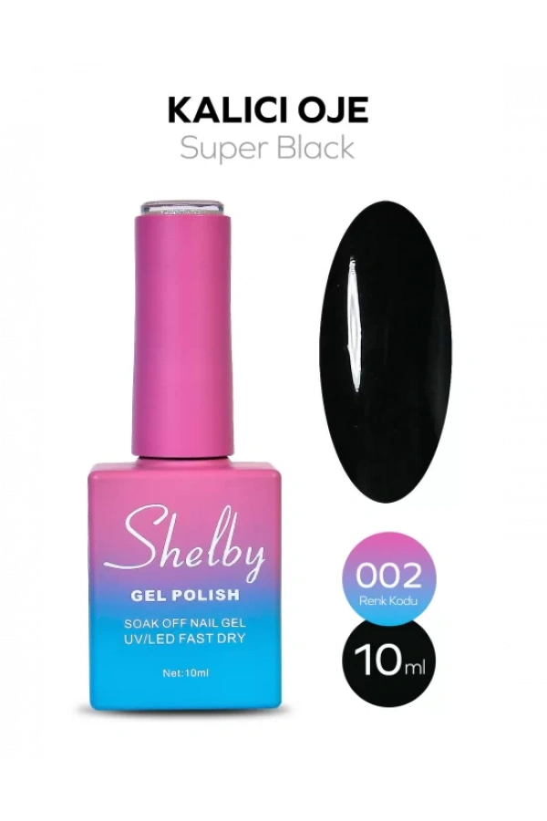 Shelby Kalıcı Oje 002 – Super Black (10 ml)