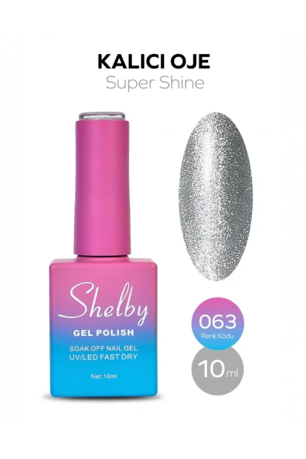Shelby Kalıcı Oje 063 – Yoğun Gümüş Simli Kalıcı Oje
