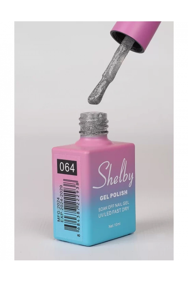 Shelby Kalıcı Oje 064 – Parlak Gümüş Simli Kalıcı Oje