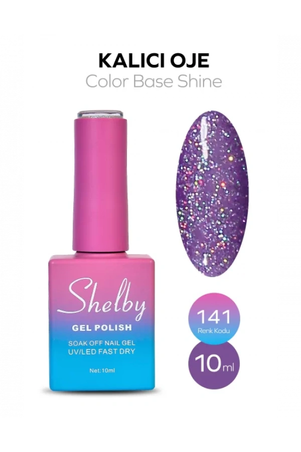 Shelby Kalıcı Oje 141 Simli Parlak Color Base – 10 ml