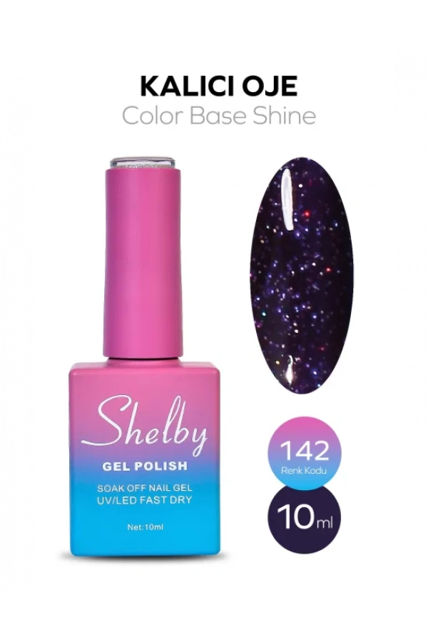 Shelby Kalıcı Oje 142 Simli Parlak Color Base – 10 ml