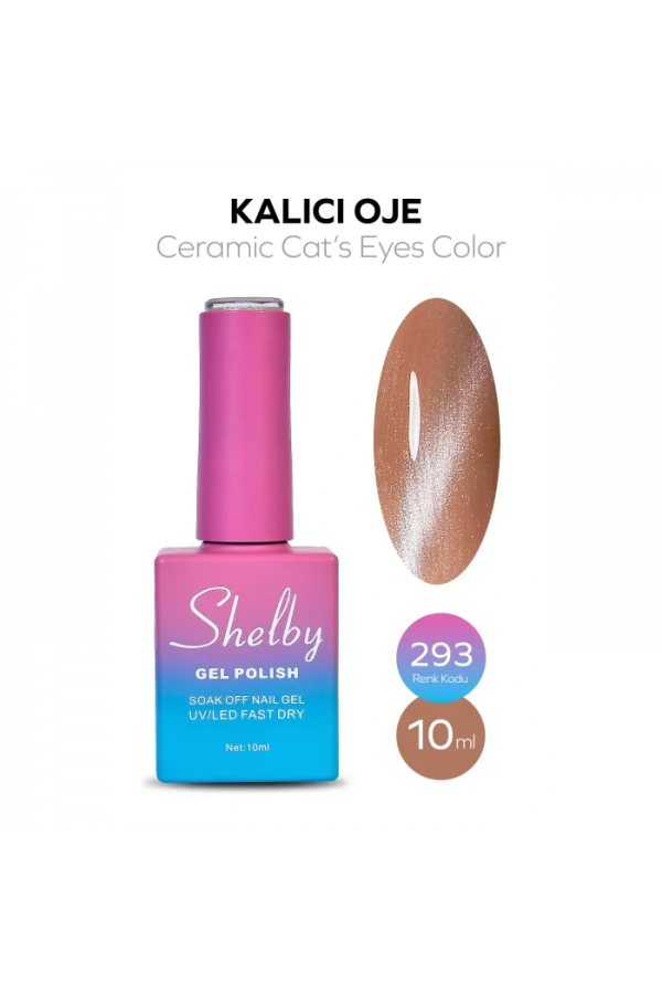 Shelby Kalıcı Seramik Kedi Gözü Oje 293 – Manyetik Etkili Kalıcı Oje 10 ml