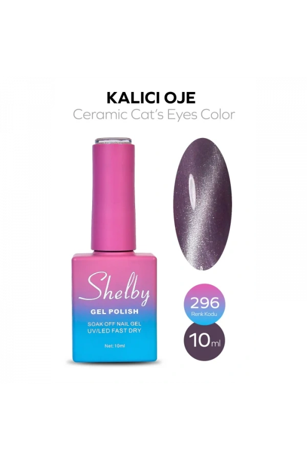 Shelby Kalıcı Seramik Kedi Gözü Oje 296 – Manyetik Efektli UV/LED Uyumlu 10 ml