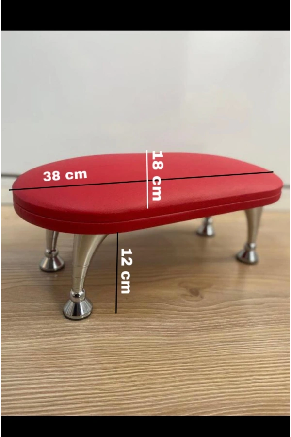 Beyaz Metal Ayaklı Sehpa – Şık ve Konforlu Manikür Desteği