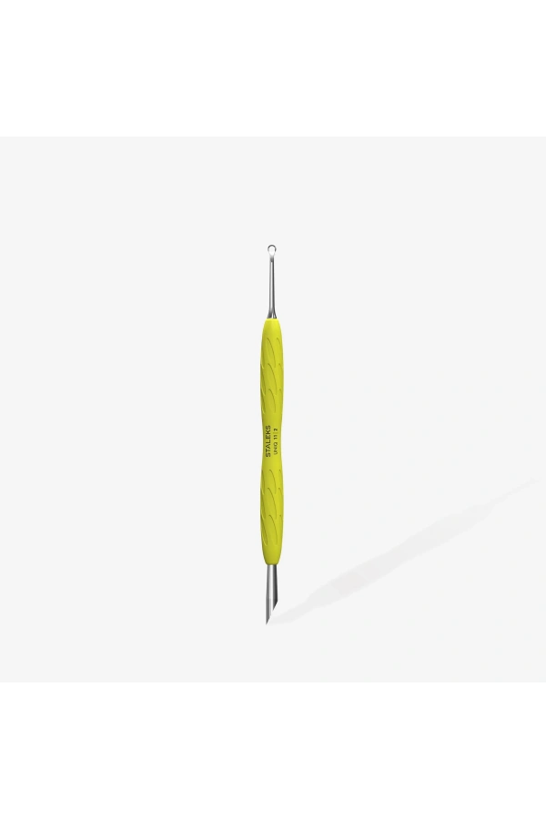 Staleks UNIQ 11 TYPE 2 Gummy Sarı Silikon Saplı Tırnak İtici (Eğik Uç ve Halka)