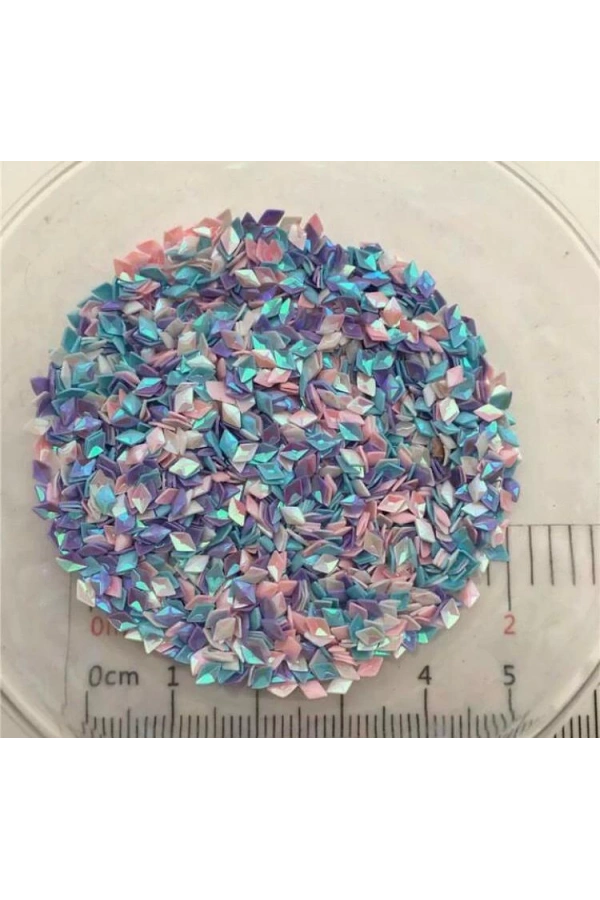 Pastel Holografik Elmas Nail Art Süsleri – Parlak ve Işıltılı