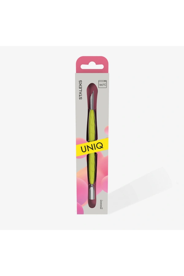 UNIQ 10 TYPE 2 Gummy Sarı Silikon Saplı Tırnak İtici (Dar Yuvarlak Uç ve Eğik Uç)