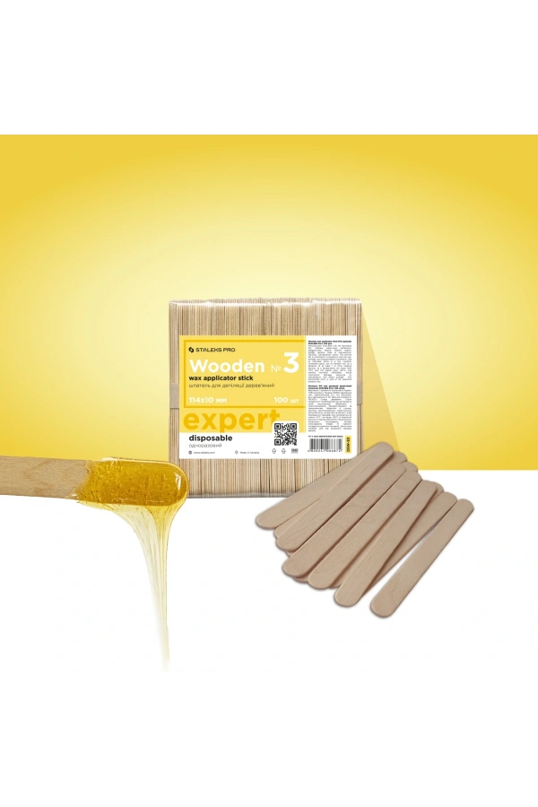 Staleks EXPERT 30 Sir Ağda İçin 3 Nolu Ahşap Spatula (Çubuk) (100 Adet)