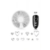 Gümüş Metal Kalp Nail Art Süsleri - 12 Farklı Model