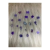 Mor Hologramlı Nail Art Charm Karışık Figürler - 20 Adet