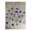 Mor Hologramlı Nail Art Charm Karışık Figürler - 20 Adet