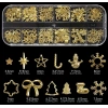 Kış Temalı Metal Gold Tırnak Süsü Seti – 12 Çeşit Charm