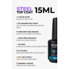 Roniki Professional 3D Steel Top Coat 15 ML – Yoğun Kıvamlı No Wipe Üst Kat