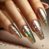 Çok Renkli Holografik Kırılmış Folyo Nail Art Süsleri – Parlak ve Işıltılı