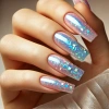 Pastel Holografik Kare Nail Art Süsleri