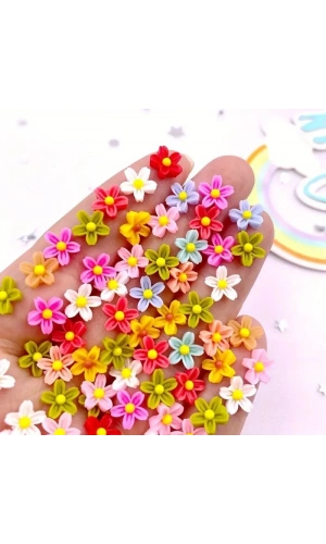 Pembe Karışık Figürlü Nail Art Süsü - 20 Adet