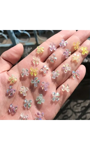 Renkli Fiyonk Charm Nail Art Süsleri - 20 Adet