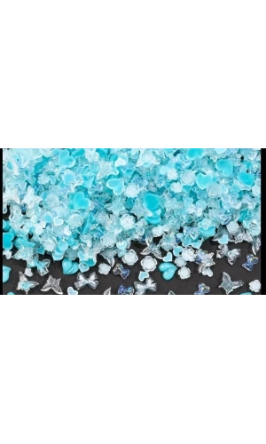 Mavi Hologramlı Karışık Nail Art Charm - 20 Adet