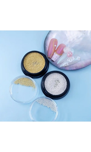 Havyar Tırnak Taşı – 4 Renkli Metal Boncuk Seti