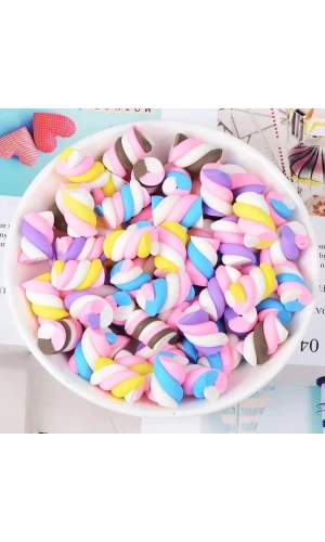 Renkli 3D Tırnak Süsleri – Marshmallow Görünümlü Nail Art Aksesuarı - 10 Adet