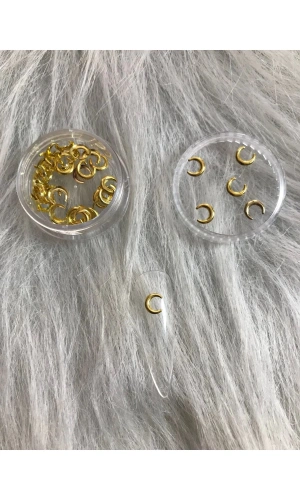 Altın Hilal Metal Tırnak Süsü – 3D Nail Art Charm 50 Adet