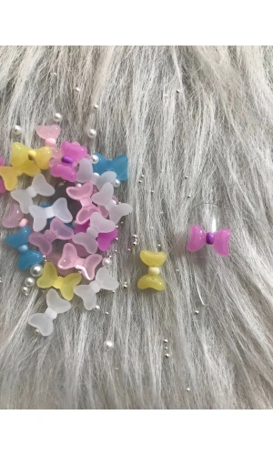 Renkli Kurdele Nail Art Charm Seti