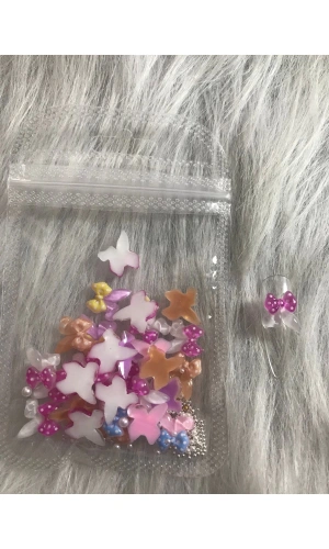 Renkli Kurdele Charm Tırnak Süsü (Mix Set)