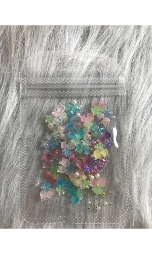 Renkli Lale Charm Tırnak Süsü