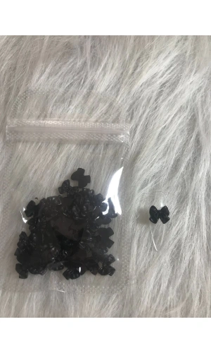 Siyah Kurdele Charm Tırnak Süsü