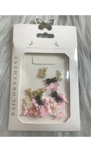 Renkli Tavşan Charm Nail Art Dekorasyonu - 25 Adet