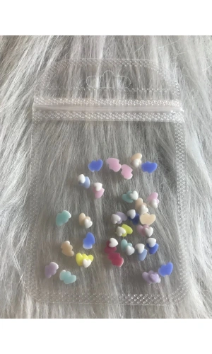 Renkli Kalp Charm Nail Art Dekorasyonu - 25 Adet