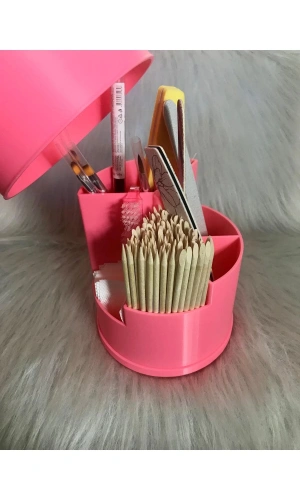 Pembe Masa Üstü Organizer - 5 Bölmeli