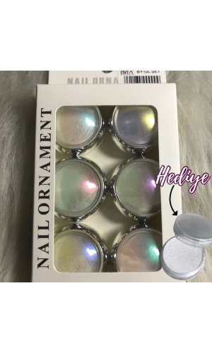 İnci Tozu Efekt Seti - 6 Farklı Renk + 1 Beyaz Yansıma Hediye