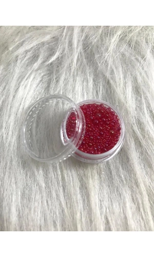 Kırmızı Minik Toplar Nail Art Süsü