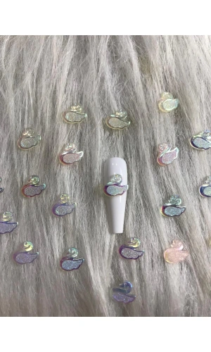 Renkli Ördek Figürlü Nail Art Süsü - 20 Adet