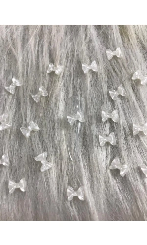 Beyaz Fiyonk Figürlü Nail Art Süsü - 20 Adet