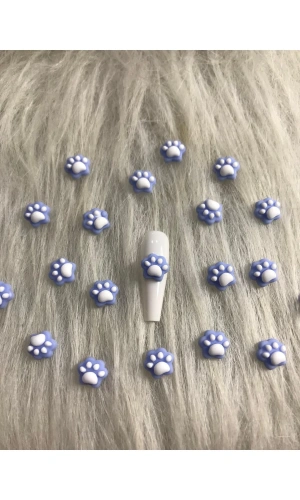 Mavi Pati Figürlü Nail Art Süsü - 20 Adet