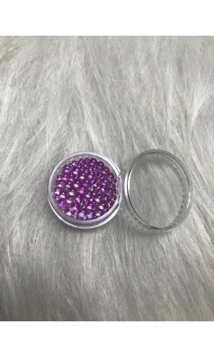 Mor Minik Toplar Nail Art Boncukları
