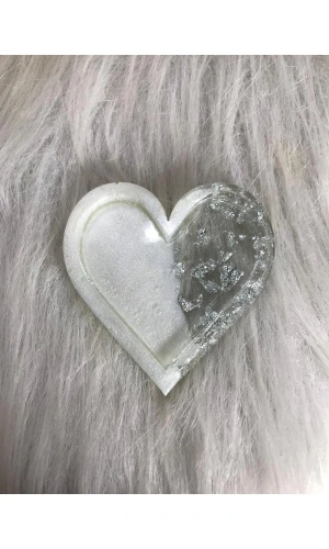 Beyaz Şeffaf Kalp Oje Karıştırma Paleti