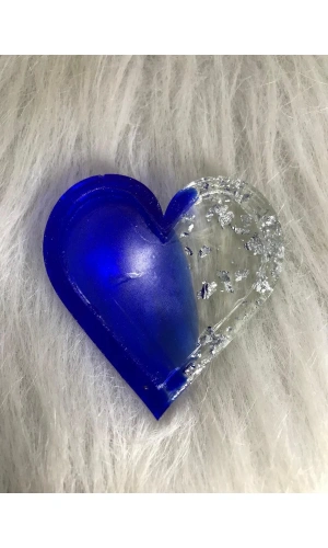Mavi Şeffaf Kalp Oje Karıştırma Paleti
