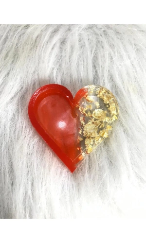 Kırmızı Şeffaf Kalp Oje Karıştırma Paleti