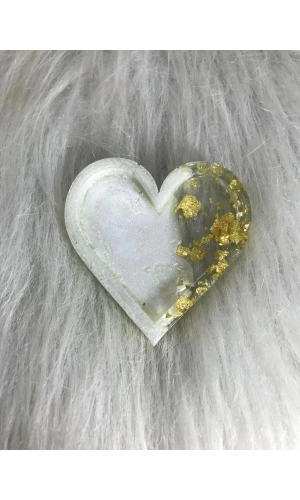 Beyaz Şeffaf Kalp Oje Karıştırma Paleti