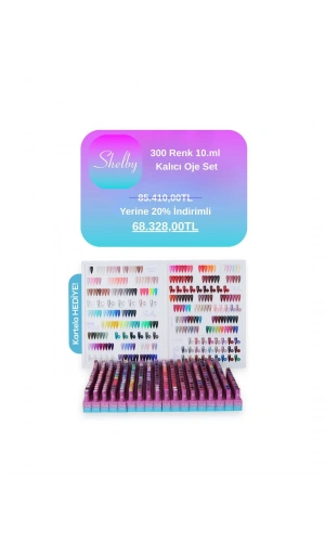 Shelby 300 Renk 10 ml Kalıcı Oje Seti (Kartela Hediyeli)