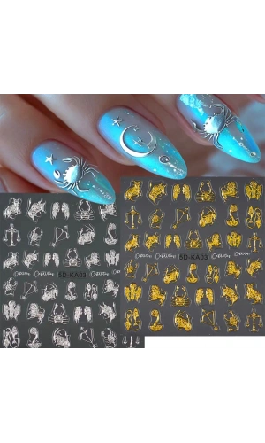Burçlar Temalı 5D Tırnak Sticker Seti
